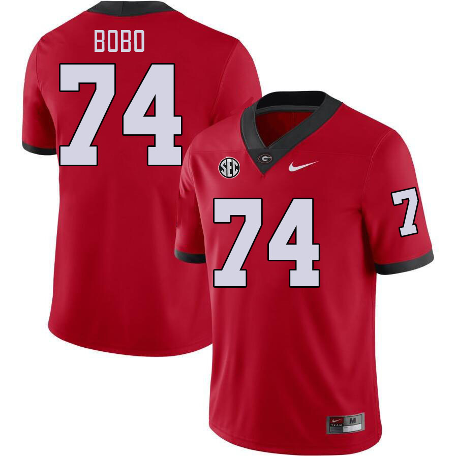 Men #74 Drew Bobo Georgia Bulldogs College Football Jerseys Stitched-Red
